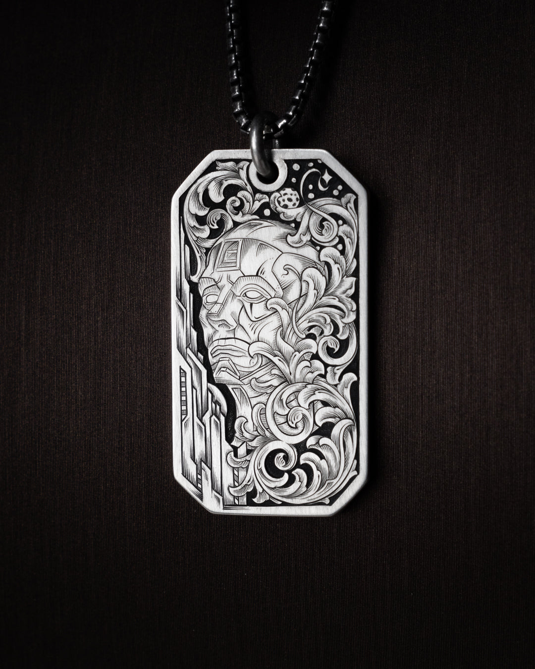 Hand Engraved Dog Tag in Sterling Silver