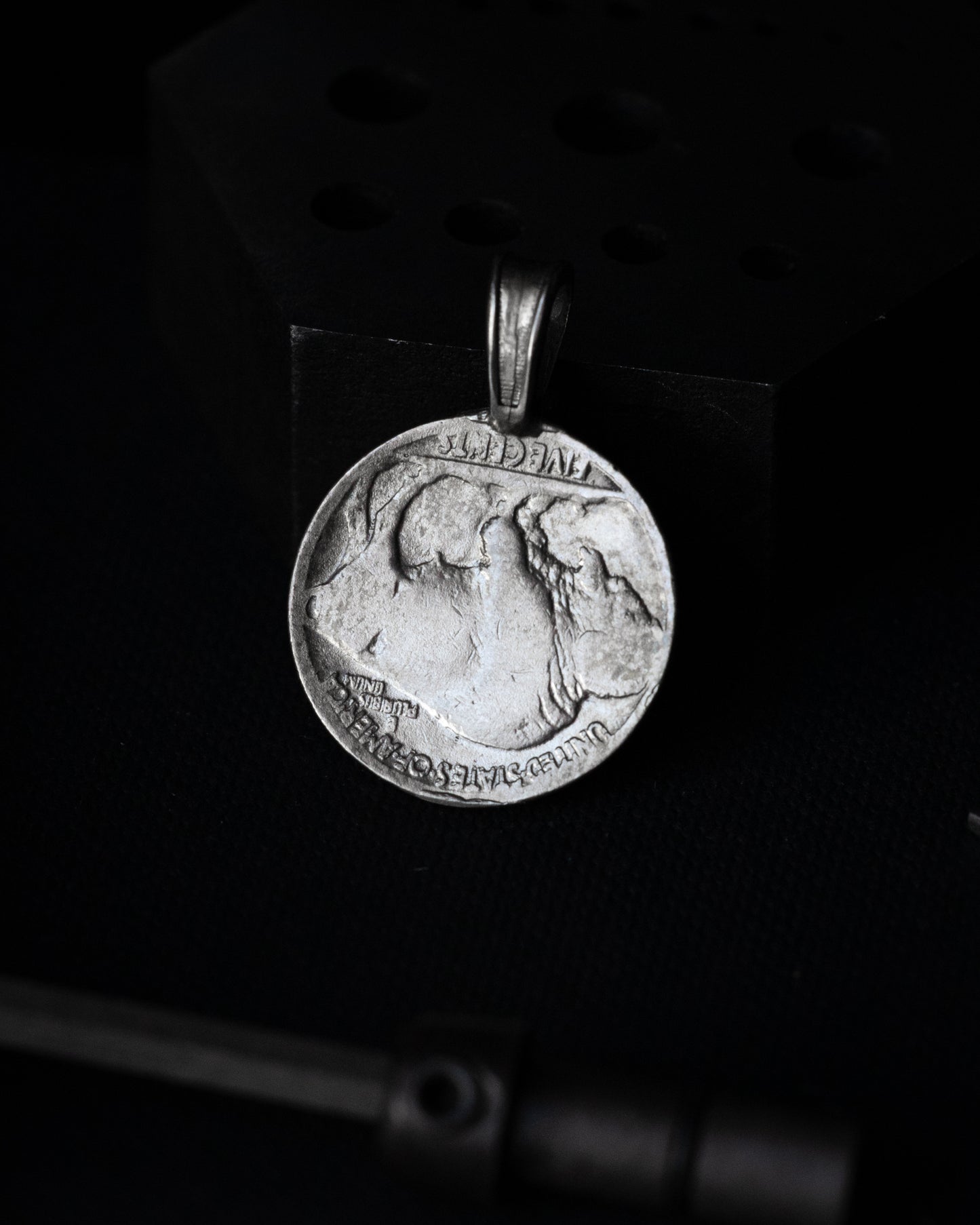 Sterling Silver Skull Hobo Nickel pendant